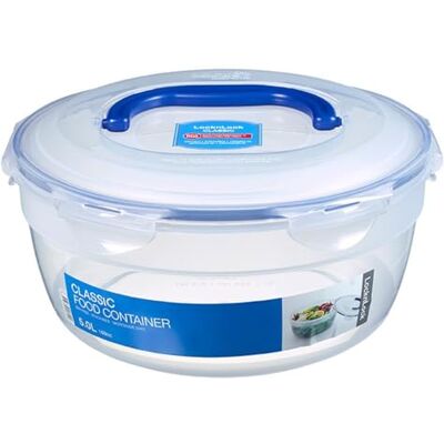 LocknLock PP Classic dóza na uchovávání potravin kulatá s rukojetí, 5 l, Ø 28,5 x 12,8 cm, bezpečná přeprava salátů, organizér do ledničky vhodný do myčky LocknLock PP Classic dóza na uchovávání potravin kulatá s rukojetí, 5 l, Ø 28,5 x 12,8 cm, bezpečná přeprava salátů, organizér do ledničky vhodný do myčky