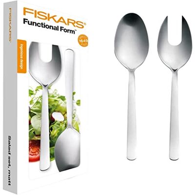 Fiskars Salátový příbor, 2dílný, kvalitní ocel, stříbrná/matná, funkční tvar, 1002960 Fiskars Salátový příbor, 2dílný, kvalitní ocel, stříbrná/matná, funkční tvar, 1002960
