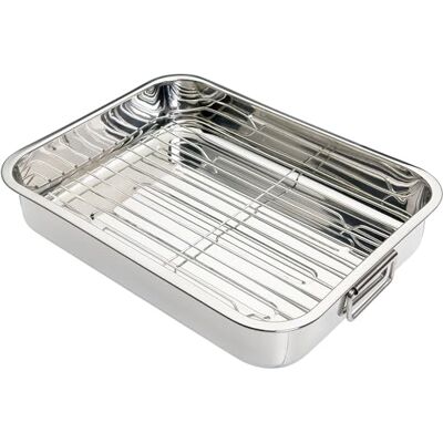 KitchenCraft Plech na pečení s rámem, plech z ušlechtilé oceli, střední, 37 x 28 cm, stříbrný KitchenCraft Plech na pečení s rámem, plech z ušlechtilé oceli, střední, 37 x 28 cm, stříbrný