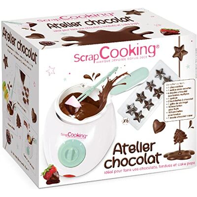 ScrapCooking Čokoládové fondue s 33 doplňky čokoládová fontána sada na výrobu domácích čokolád, palačinek, oplatek a večírků s formami bílá a vodní zelená ScrapCooking Čokoládové fondue s 33 doplňky čokoládová fontána sada na výrobu domácích čokolád, palačinek, oplatek a večírků s formami bílá a vodní zelená