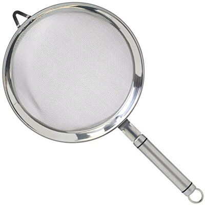 KitchenCraft Kuchyňské sítko, vysoce kvalitní sítko s rukojetí, extra velké sítko do kuchyně, cedník s jemnými oky na rýži/nudle/zeleninu/ovoce/mouku, stříbrná ušlechtilá ocel, Ø 18 cm KitchenCraft Kuchyňské sítko, vysoce kvalitní sítko s rukojetí, extra velké sítko do kuchyně, cedník s jemnými oky na rýži/nudle/zeleninu/ovoce/mouku, stříbrná ušlechtilá ocel, Ø 18 cm