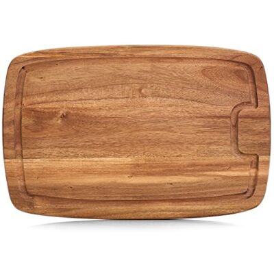Zeller 25556 Schneidebrett mit Saftrille, Akazie Holz 40 x 26 x 1.5 cm, Natur Zeller 25556 Schneidebrett mit Saftrille, Akazie Holz 40 x 26 x 1.5 cm, Natur