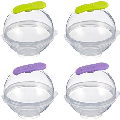 Ibili 870500 Behälter für runde Eiswürfel, 4 Stück, Gin&tonic Eisbälle, aus Silikon und Plastik, stehend, Durchmesser 5,5 cm Ibili 870500 Behälter für runde Eiswürfel, 4 Stück, Gin&tonic Eisbälle, aus Silikon und Plastik, stehend, Durchmesser 5,5 cm