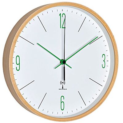 TFA Dostmann Analogový design rádiové nástěnné hodiny s javorovým rámem, bílé/zelené, 25,5 x 4,5 x 25,5 cm, (D) 255 x (Š) 45 x (V) 255 mm, 60. 3524. 04 TFA Dostmann Analogový design rádiové nástěnné hodiny s javorovým rámem, bílé/zelené, 25,5 x 4,5 x 25,5 cm, (D) 255 x (Š) 45 x (V) 255 mm, 60. 3524. 04