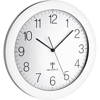 TFA Dostmann Designové rádiové nástěnné hodiny, rádiové hodiny, velké, vhodné jako kuchyňské hodiny, tiché, stříbrné, 60. 3512. 02, D 302 x Š 47 x V 302 mm TFA Dostmann Designové rádiové nástěnné hodiny, rádiové hodiny, velké, vhodné jako kuchyňské hodiny, tiché, stříbrné, 60. 3512. 02, D 302 x Š 47 x V 302 mm