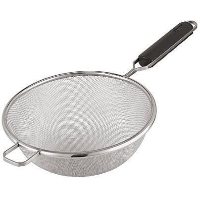 PADERNO sítko do ok, síto na nudle s rukojetí proti popálení, ideální k odkapávání a prosévání, tkanina z ušlechtilé oceli, průměr 18 cm, stříbro PADERNO sítko do ok, síto na nudle s rukojetí proti popálení, ideální k odkapávání a prosévání, tkanina z ušlechtilé oceli, průměr 18 cm, stříbro