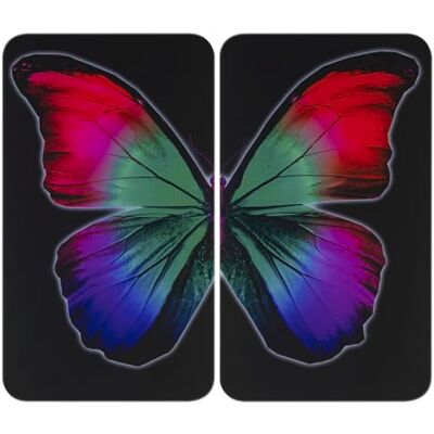 Wenko Krycí deska na sporák Universal Mod. Butterfly by Night, výškově nastavitelná pro všechny typy sporáků, prkénko na krájení a ochrana proti stříkání, sklo, 30 x 52 cm, 2dílná Wenko Krycí deska na sporák Universal Mod. Butterfly by Night, výškově nastavitelná pro všechny typy sporáků, prkénko na krájení a ochrana proti stříkání, sklo, 30 x 52 cm, 2dílná