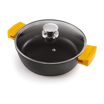 IBILI Schmortopf Evolution aus geschmiedetem Aluminium, Deckel aus Glas und Griffe aus Silikon, 32 cm, Anti-Haft, geeignet für Induktion IBILI Schmortopf Evolution aus geschmiedetem Aluminium, Deckel aus Glas und Griffe aus Silikon, 32 cm, Anti-Haft, geeignet für Induktion