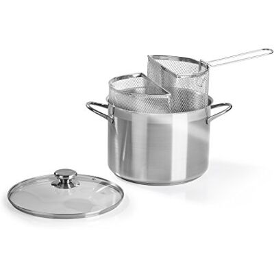 Barazzoni 421049524 hrnec na špagety a těstoviny se dvěma sítovými vložkami, obsah 7,25 l, ušlechtilá ocel 18/10, šedá, 24,5 × 34 × 17,7 cm Barazzoni 421049524 hrnec na špagety a těstoviny se dvěma sítovými vložkami, obsah 7,25 l, ušlechtilá ocel 18/10, šedá, 24,5 × 34 × 17,7 cm