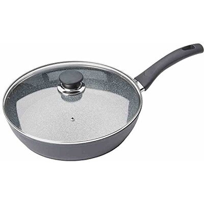 BALLARINI Pánev s víkem, nepřilnavou vrstvou, vhodná pro indukci, s regulací teploty, 28 cm, hliník, Bari Granitium BALLARINI Pánev s víkem, nepřilnavou vrstvou, vhodná pro indukci, s regulací teploty, 28 cm, hliník, Bari Granitium