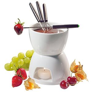 Cilio Čokoládové fondue 6dílná sada, čokoládové fondue z ohnivzdorného tvrdého porcelánu, ø 12 cm, vč. hrnce na fondue, Rechaud, 4 vidliček na fondue a 1 čajovou svíčku, k ponoření ovoce, bílá Cilio Čokoládové fondue 6dílná sada, čokoládové fondue z ohnivzdorného tvrdého porcelánu, ø 12 cm, vč. hrnce na fondue, Rechaud, 4 vidliček na fondue a 1 čajovou svíčku, k ponoření ovoce, bílá