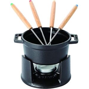 Staub Sada na fonduesu malá vč. 4 vidliček na fondue, 10 cm, 0,25 l, litina, vhodné pro indukci, černá Staub Sada na fonduesu malá vč. 4 vidliček na fondue, 10 cm, 0,25 l, litina, vhodné pro indukci, černá