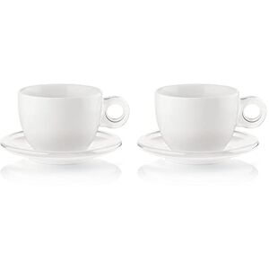 Guzzini Gocce, 2 Frühstückstassen mit Untertassen Transparent, 34,5 x 23 x h12,5 cm 480 cc 27750000, Durchsichtig Guzzini Gocce, 2 Frühstückstassen mit Untertassen Transparent, 34,5 x 23 x h12,5 cm 480 cc 27750000, Durchsichtig