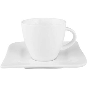 Dajar AMBITION Kávový servis vlna 12 ks. Kávová sada porcelán hranaté bílé šálky podšálek Dajar AMBITION Kávový servis vlna 12 ks. Kávová sada porcelán hranaté bílé šálky podšálek