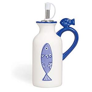 Excelsa Ocean Öl/Essigflasche, Keramik, Weiß und Hellblau, ml 150 Excelsa Ocean Öl/Essigflasche, Keramik, Weiß und Hellblau, ml 150