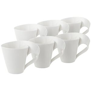 Villeroy & Boch 10-2525-1300 NewWave Kaffeetasse Premium Geschwungener Form, 0,2 L, Porzellan, Weiß, 32 x 21.5 x 9.5 cm, 6 Einheiten Villeroy & Boch 10-2525-1300 NewWave Kaffeetasse Premium Geschwungener Form, 0,2 L, Porzellan, Weiß, 32 x 21.5 x 9.5 cm, 6 Einheiten