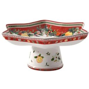 Villeroy & Boch Winter Bakery Delight miska ve tvaru hvězdy na nožce, 34oz., prémiový porcelán, bílá/červená Villeroy & Boch Winter Bakery Delight miska ve tvaru hvězdy na nožce, 34oz., prémiový porcelán, bílá/červená