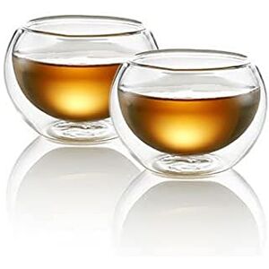 TEA SOUL Skleněný hrnek dvojitá plocha 60 ml 2 kusy TEA SOUL Skleněný hrnek dvojitá plocha 60 ml 2 kusy