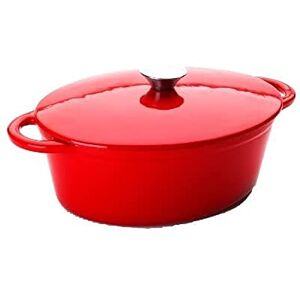 Ibili 726027R Kasserolle oval mit Deckel 27x21x10 cm in rot, Gusseisen, 21 cm, 2-Einheiten Ibili 726027R Kasserolle oval mit Deckel 27x21x10 cm in rot, Gusseisen, 21 cm, 2-Einheiten