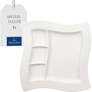 Villeroy & Boch Speciální talíř NewWave, 27 cm, bílý, vhodný do myčky nádobí, bezpečný do mikrovlnné trouby, servírovací talíř, talíř bílý, talíř s rozdělením, svačinový talíř s přihrádkami, nádobí Villeroy & Boch Speciální talíř NewWave, 27 cm, bílý, vhodný do myčky nádobí, bezpečný do mikrovlnné trouby, servírovací talíř, talíř bílý, talíř s rozdělením, svačinový talíř s přihrádkami, nádobí
