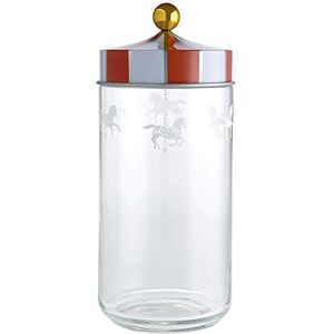 Alessi Kuchyňská dóza s utěsněným víkem, bílý plech, sklo, barevná, 10,5 x 10,5 x 24,5 cm Alessi Kuchyňská dóza s utěsněným víkem, bílý plech, sklo, barevná, 10,5 x 10,5 x 24,5 cm