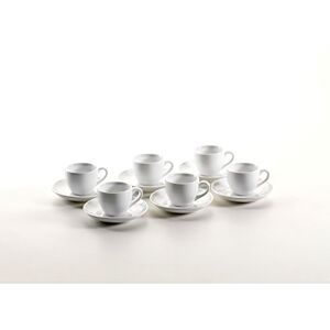 MÄSER , Série Colombia, šálek na espresso 8 cl, s podšálkem na espresso 12 cm, sada porcelánového nádobí pro 6 osob, bílý MÄSER , Série Colombia, šálek na espresso 8 cl, s podšálkem na espresso 12 cm, sada porcelánového nádobí pro 6 osob, bílý