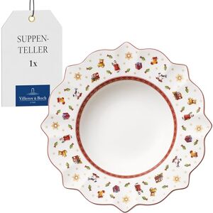 Villeroy & Boch Polévkový talíř z kolekce Toy's Delight od Villeroy a Boch, 26 cm, prémiový porcelán, bílý/červený Villeroy & Boch Polévkový talíř z kolekce Toy's Delight od Villeroy a Boch, 26 cm, prémiový porcelán, bílý/červený