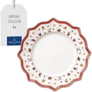 Villeroy & Boch Bílý jídelní talíř z kolekce Toy's Delight od Villeroy a Boch, 29 cm, prémiový porcelán, bílý/červený Villeroy & Boch Bílý jídelní talíř z kolekce Toy's Delight od Villeroy a Boch, 29 cm, prémiový porcelán, bílý/červený