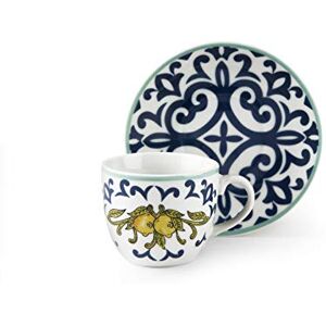 Excelsa Sada Amalfi ze 6 šálků na kávu s podšálky, zdobený porcelán Excelsa Sada Amalfi ze 6 šálků na kávu s podšálky, zdobený porcelán