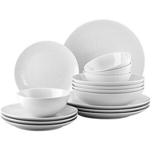 Rosenthal 11770-800001-28370 Mesh sada 16dílná, 4 kusy, talíře (hluboké 21 cm, ploché 21/27 cm), misky na müsli 14 cm, bílá Rosenthal 11770-800001-28370 Mesh sada 16dílná, 4 kusy, talíře (hluboké 21 cm, ploché 21/27 cm), misky na müsli 14 cm, bílá
