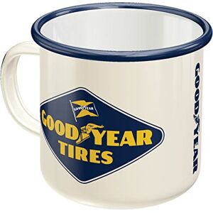 ART Retro smaltovaný hrnek, 360 ml, Goodyear – bílé logo – nápad na dárek pro fanoušky motoru, originální licenční produkt (OLP), kempinkový hrnek na kávu, vintage design, dekorace na ART Retro smaltovaný hrnek, 360 ml, Goodyear – bílé logo – nápad na dárek pro fanoušky motoru, originální licenční produkt (OLP), kempinkový hrnek na kávu, vintage design, dekorace na