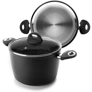 Ibili Kochtopf Natura mit Glasdeckel, 24 cm, Anti-Haft-Beschichtung im Steinstil, geeignet für Induktion Ibili Kochtopf Natura mit Glasdeckel, 24 cm, Anti-Haft-Beschichtung im Steinstil, geeignet für Induktion