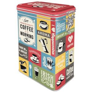 ART Retro dóza na kávu, 1,3 l, Coffee Collage – nápad na dárek pro fanoušky kávy, plechová dóza s aroma víkem, vintage design, dekorace na kávu ART Retro dóza na kávu, 1,3 l, Coffee Collage – nápad na dárek pro fanoušky kávy, plechová dóza s aroma víkem, vintage design, dekorace na kávu