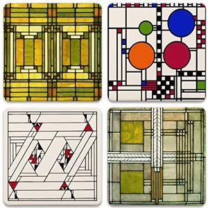 CoasterStone AS305 saugfähig Untersetzer, 4–1/4-Zoll, Frank Lloyd Wright Art Glass Designs, 4 Stück CoasterStone AS305 saugfähig Untersetzer, 4–1/4-Zoll, Frank Lloyd Wright Art Glass Designs, 4 Stück