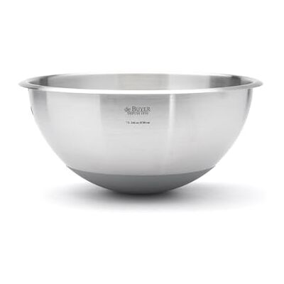 DE BUYER Polokulovitá miska z ušlechtilé oceli se silikonovým dnem průměr 30 cm 3373. 30, stříbrná DE BUYER Polokulovitá miska z ušlechtilé oceli se silikonovým dnem průměr 30 cm 3373. 30, stříbrná