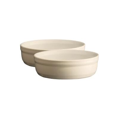 Emile Henry Krémový krém Brûlée Ramekin Dish, jíl, 2dílná sada Emile Henry Krémový krém Brûlée Ramekin Dish, jíl, 2dílná sada