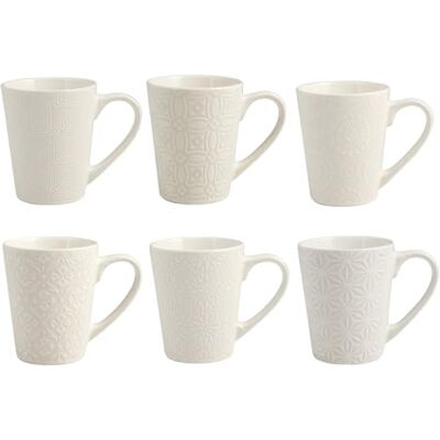 H&H H+H Silhouette Set Tassen Mug, Keramik/Tellern, weiß Elfenbein, 6 Einheiten H&H H+H Silhouette Set Tassen Mug, Keramik/Tellern, weiß Elfenbein, 6 Einheiten