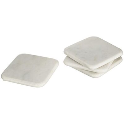 Premier Housewares Off White Square Marble Coasters Set of 4 Premier Housewares Off White Square Marble Coasters Set of 4