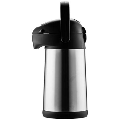 Helios Edelstahl-Pumpkanne 2,5L – 360° Drehmechanismus – 6 H Heiß – Einfache Pumpfunktion – Bruchsicher und Transportfreundlich Helios Edelstahl-Pumpkanne 2,5L – 360° Drehmechanismus – 6 H Heiß – Einfache Pumpfunktion – Bruchsicher und Transportfreundlich