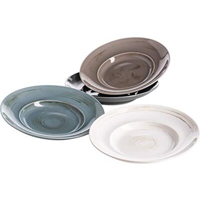 MÄSER Sada těstovin, Durable porcelán DERBY, bílá, béžová, šedá, modrá MÄSER Sada těstovin, Durable porcelán DERBY, bílá, béžová, šedá, modrá