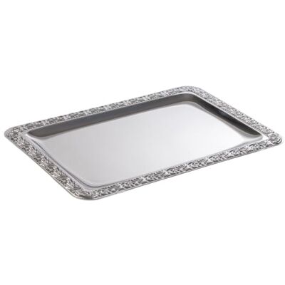 APS Podnos SCHÖNER ESSEN nerezový podnos s ozdobným okrajem, 35 x 24 cm, obdélníkový APS Podnos SCHÖNER ESSEN nerezový podnos s ozdobným okrajem, 35 x 24 cm, obdélníkový