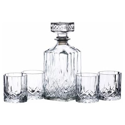 Bar Craft BarCraft Whisky Karafa a skleněná dárková sada, broušené sklo, 5dílná sada, 900 ml karafa se silikonovým uzávěrem a 4 skleničky, 26 x 10 x 24 cm Bar Craft BarCraft Whisky Karafa a skleněná dárková sada, broušené sklo, 5dílná sada, 900 ml karafa se silikonovým uzávěrem a 4 skleničky, 26 x 10 x 24 cm