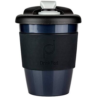 Drink Pod opakovaně použitelný bez BPA 340 ml 12 oz Hrnek na kávu / cestovní hrnek z plastu – NIGHT, černý Drink Pod opakovaně použitelný bez BPA 340 ml 12 oz Hrnek na kávu / cestovní hrnek z plastu – NIGHT, černý