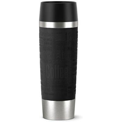 Emsa 515616 Cestovní hrnek Standardní design Grande, termo šálek / termoska, 500 ml, drží 6 hodin horké / 12 hodin studené, 100% netěsnost, netěsnost, uzávěr Easy Quick-Press, otevírání nápojů 360 °, barva černá Emsa 515616 Cestovní hrnek Standardní design Grande, termo šálek / termoska, 500 ml, drží 6 hodin horké / 12 hodin studené, 100% netěsnost, netěsnost, uzávěr Easy Quick-Press, otevírání nápojů 360 °, barva černá