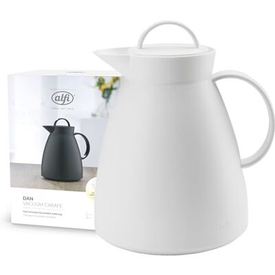 Alfi DAN 1 00 l, Coconut White, plastová izolační konvice s hygienickou vložkou z tvrzeného skla, otočný uzávěr, designový kousek, ideální jako konvice na kávu, čaj, bez BPA Alfi DAN 1 00 l, Coconut White, plastová izolační konvice s hygienickou vložkou z tvrzeného skla, otočný uzávěr, designový kousek, ideální jako konvice na kávu, čaj, bez BPA