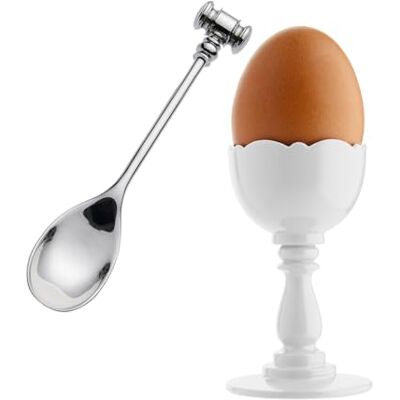 Alessi MW14SET W Dressed dubový pohárek se lžící, bílý Alessi MW14SET W Dressed dubový pohárek se lžící, bílý
