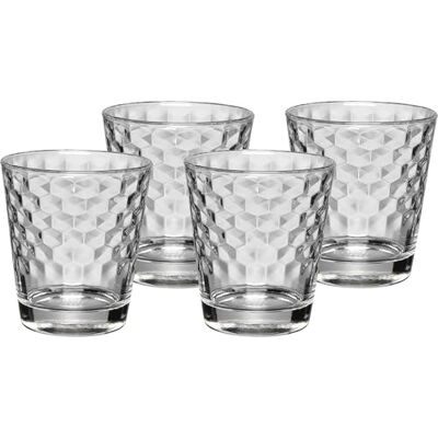 WMF 4dílná sada sklenic Tumbler, plástvový vzor, koktejlové sklenice na míchané nápoje, odolné vůči horku, vhodné do myčky WMF 4dílná sada sklenic Tumbler, plástvový vzor, koktejlové sklenice na míchané nápoje, odolné vůči horku, vhodné do myčky