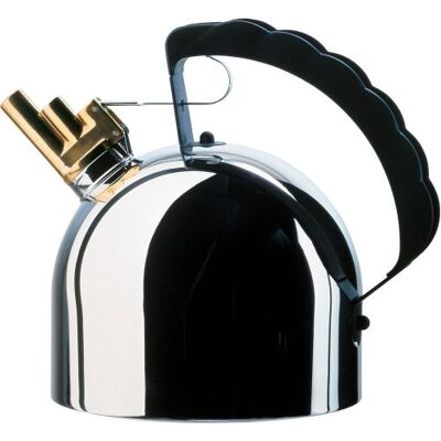 Alessi 9091 FM konvice na vodu z ušlechtilé oceli 18/10 lesklá leštěná s melodickou flétnou z mosazi a rukojetí z PA, černá. Magnetické dno z ušlechtilé oceli Alessi 9091 FM konvice na vodu z ušlechtilé oceli 18/10 lesklá leštěná s melodickou flétnou z mosazi a rukojetí z PA, černá. Magnetické dno z ušlechtilé oceli