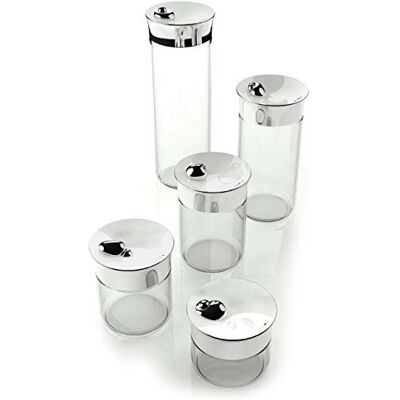 BUGATTI Chromová dóza na sýr a marmeládu Acqua, klasická, průměr 12 cm, výška 9 cm, 2 kusy, vhodné do myčky nádobí BUGATTI Chromová dóza na sýr a marmeládu Acqua, klasická, průměr 12 cm, výška 9 cm, 2 kusy, vhodné do myčky nádobí
