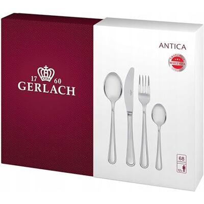 Gerlach Antica Besteck-Set im Koffer 12 Personen Spülmaschinenfest Essbesteck Edelstahl Elegantes Besteck Messer Gabel Löffel Teelöffel Tafelbesteck Kuchengabel Kuchenspachtel Rostfrei 68 Stk Gerlach Antica Besteck-Set im Koffer 12 Personen Spülmaschinenfest Essbesteck Edelstahl Elegantes Besteck Messer Gabel Löffel Teelöffel Tafelbesteck Kuchengabel Kuchenspachtel Rostfrei 68 Stk